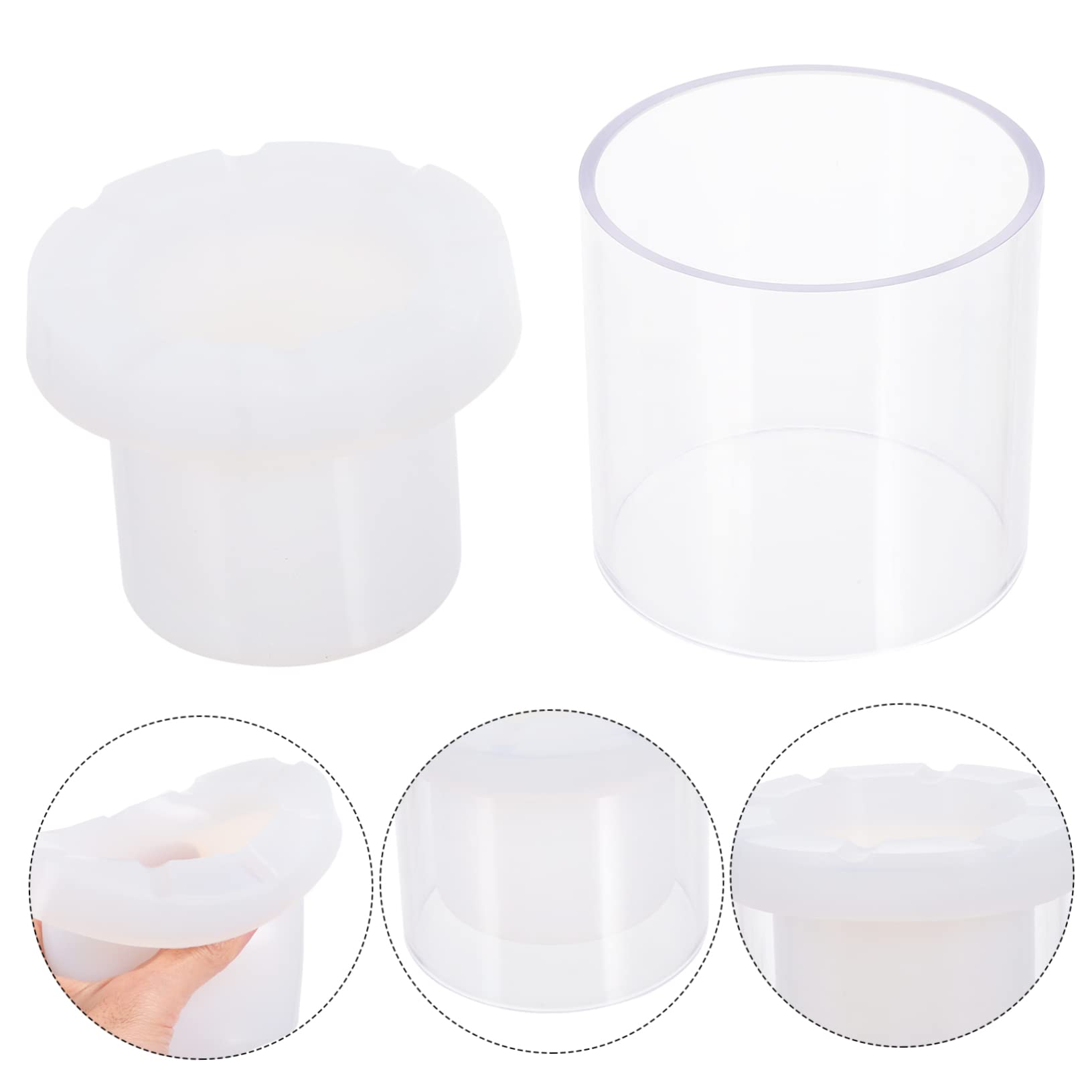 Moule Cylindre Bougie en Plastique pour Décoration Diy, Blanc