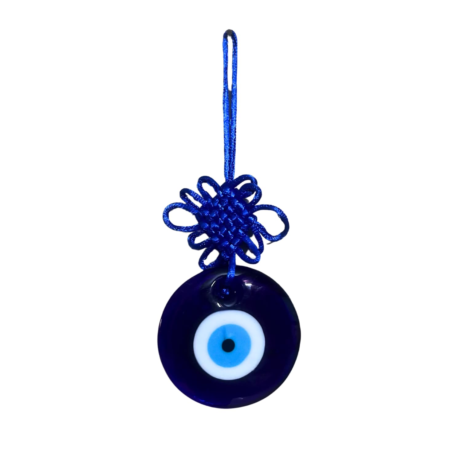 GJ Big Eyes Evil Eye Hanging Nazar Battu for Home & Car | for Good Luck & Prosperity, Glass, Blue (6cm-Pendant)| Evil Eye Hanging| Nazar Battu