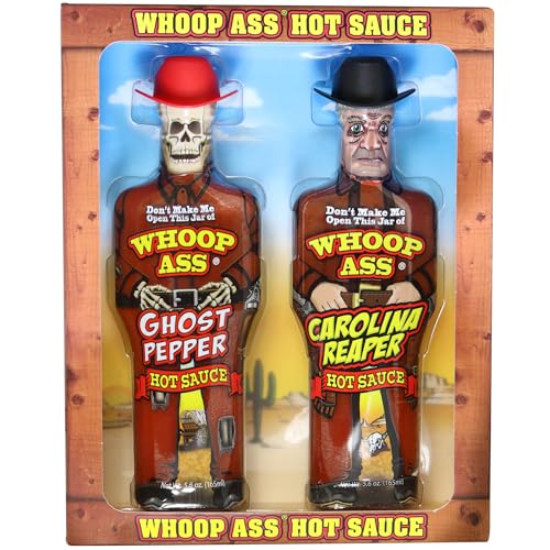 Premium Ghost Pepper Hot Sauce and Carolina Reaper Hot Sauce Gift Set - Packaged in Collectible Figurine Bottles – Perfect for Chicken Wings or a Gift for the Hot Sauce Fanatic - Thumbnail 2