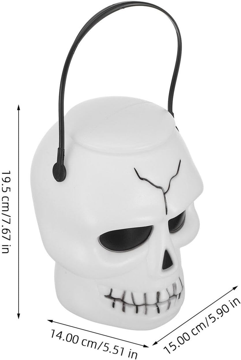UPKOCH Skull Halloween Candy Bucket, Mini Halloween Candy Holder Trick-or-Treat Bucket Ghost Cauldron for Party Favor Supplies with Lid