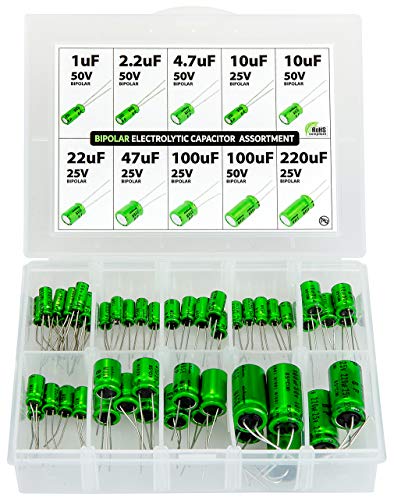 Condensateur électrolytique bipolaire non polarisé BP 10uF 47uF - Lot de 50 composants audio