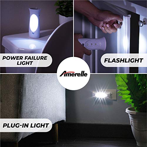 Amerelle LED Emergency Lights For Home Power Failure – Triple Function Power Failure Light and Plug In Flashlight Combo, With Rechargeable Battery – Be Snow Storm & Hurricane Ready (71134) by AMERELLE - Image 5