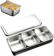 Asdays Condiment Containers, Stainless Steel Containers, Salt and Pepper Shakers, Condiment Containers, Liquid Seasoning Containers, Steel, Storage Containers, Deep Pads, Dividing, Commercial Use, Stores, Kitchen Utensils (Set of 3)