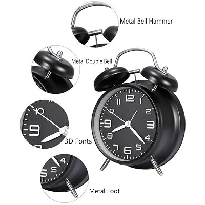 Valkyrie Silent Flows Second 16cm Alarm Table Alarm Clock High Ringtone Large Size Black