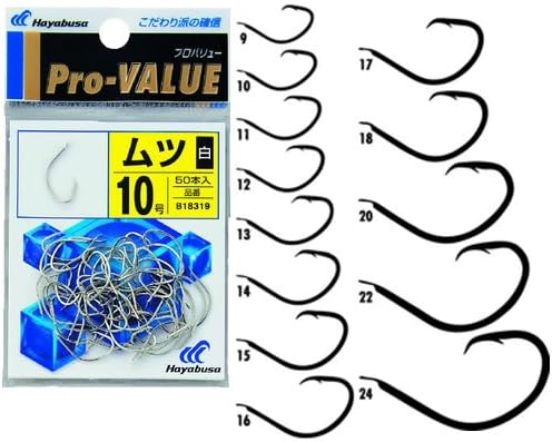 Hayabusa B18319 Pro Value Single Hook, White No. 22, 15 Pieces, White