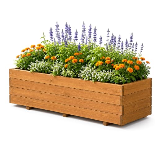 Fir Wood Raised Garden Bed Rectangular Planter for Outdoor Tomato Planter