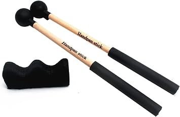 1 Pair Tongue Drum Mallets with Bracket Handpan Drum Sticks Rubber Mallet Percussion Instrument Accessory Type A