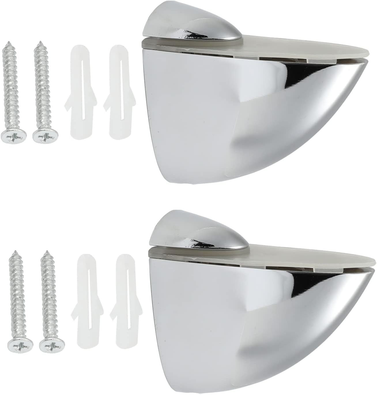 4Pcs Adjustable Zinc Alloy Wood Glass Shelf Bracket Small Wall Mount Glass Clamp Solid Support Clip Wood Holder Shelf Support Clamp Corner Brace for 0.12"-1.30" Thickness Shelf Brass Tone