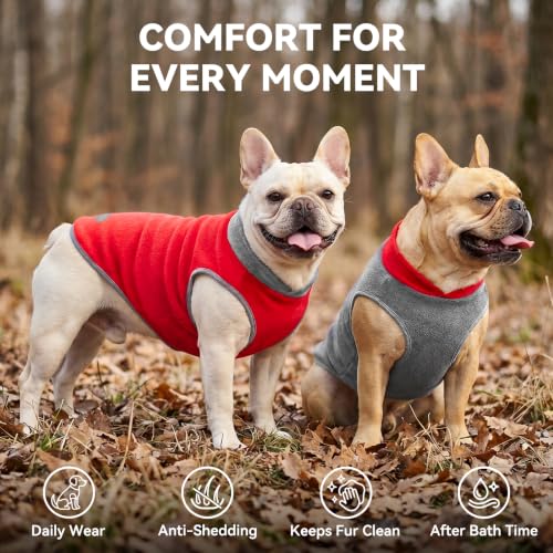 Image of cyeollo 2 Pack Fleece Dog Sweater Pullover Lightweight Reflective Jacket