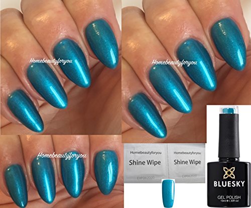 Bluesky Nail Gel Polish Blue Teal Labyrinth Teal Blue Garden Muse 80600 UV LED Soak Off 10ml