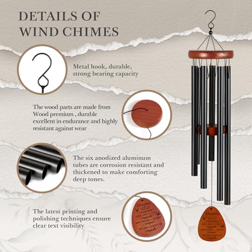 Image of SteadStyle Memorial Gifts for Loss of Daughter, Memorial Wind Chimes, in Memory of Loved One, Bereavement Gifts, Sympathy Gift for Loss of Daughter, Home Decor Outdoor Garden Patio