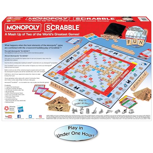 Monopoly Scrabble, Game Mash Up, juego de mesa miniatura 3