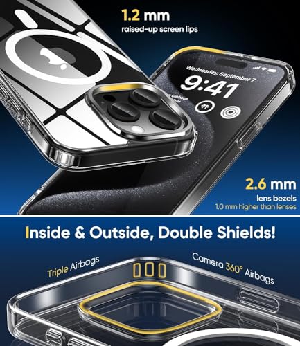 Amozo for iPhone 15 Pro Max Back Case Cover | Ultra Hybrid Mag-Safe Camera and Drop Protection Back Case Cover for iPhone 15 Pro Max - (Polycarbonate|Clear) 7 51SyR5YdkzL