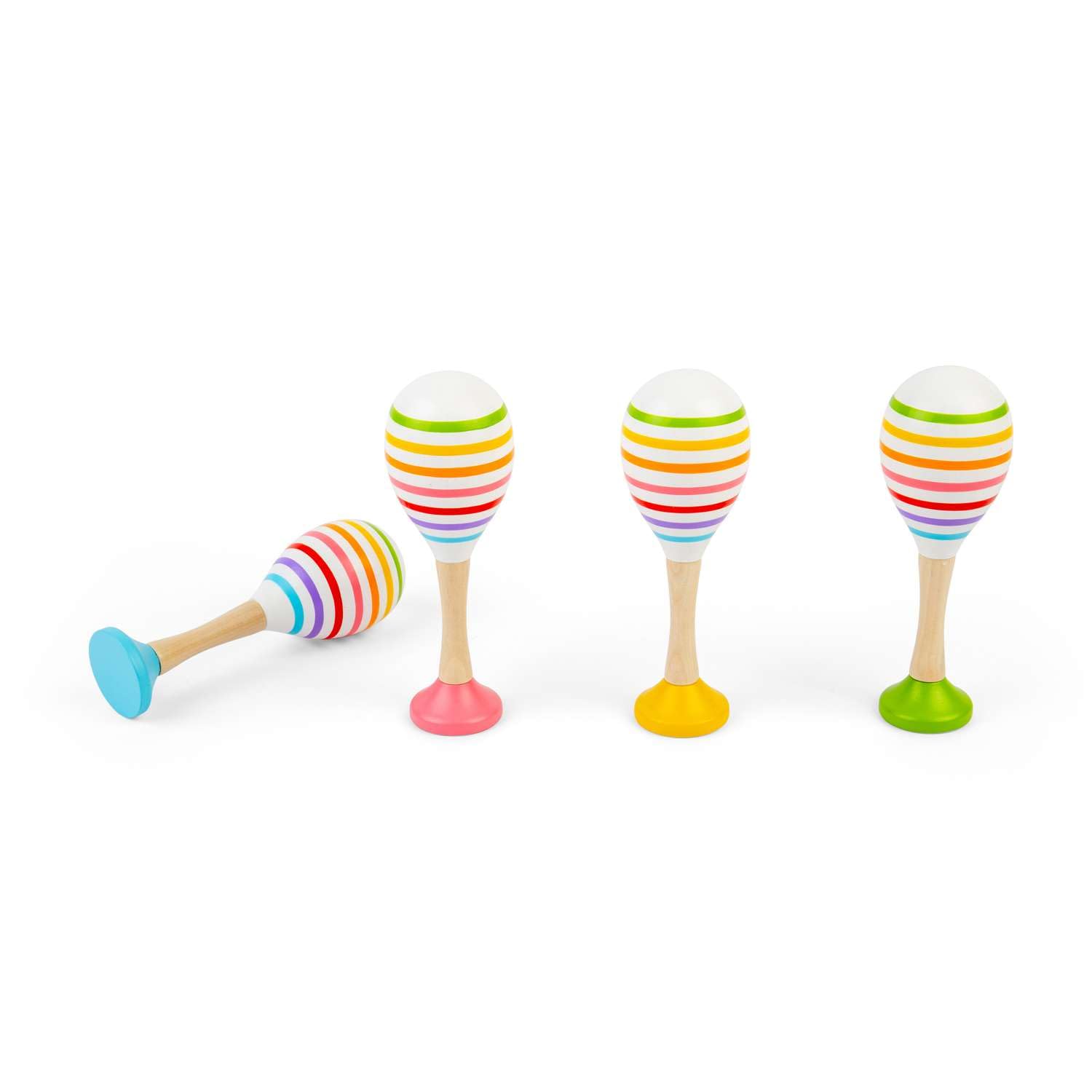 BigJigs Holzmaraca Spielzeug Set - buntes Musikinstrument für Kinder