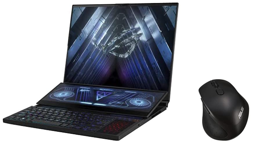Image of ASUS ROG Zephyrus Duo 16 (2022), 16 inch (40.64 cm) FHD+ 16:10 165Hz /3ms, AMD Ryzen 7 6800H, 6GB RTX 3060, Dual-Screen Gaming Laptop, GX650RM-LS019WS MW203 Wireless Silent Mouse (Black)