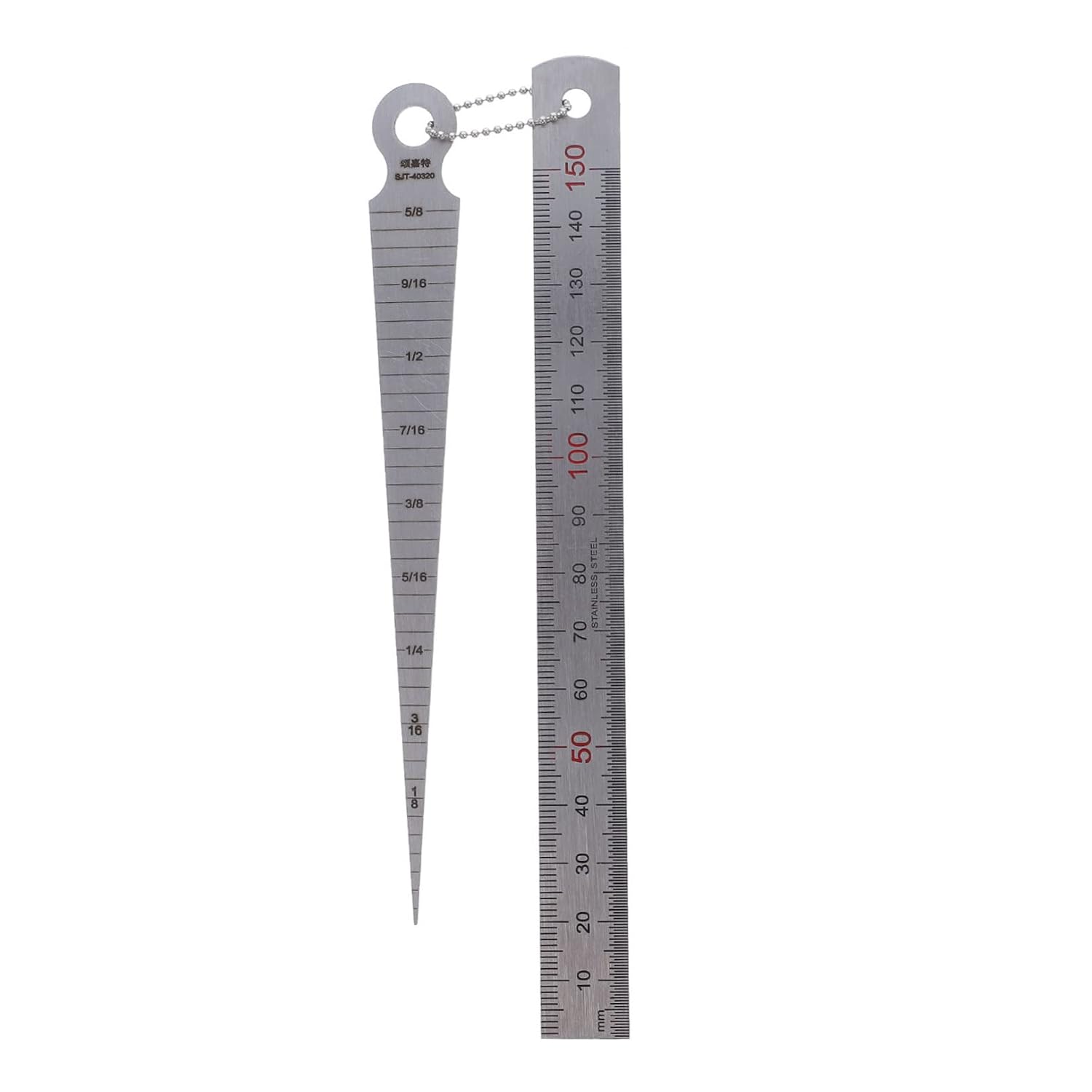 1 Set Heavy Duty Taper Gauge Stainless Steel Taper Ruler for Precise Measurement Gap Gauge for Engineering Mechanics and Students