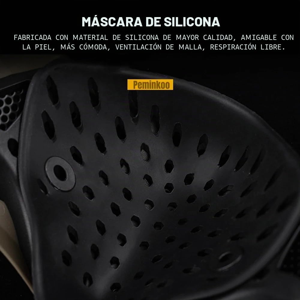 Peminkoo Máscara táctica de Media Cara para Paintball Airsoft máscara Protectora de escorpión diseño Interior de Silicona máscaras de Cosplay Transpirables