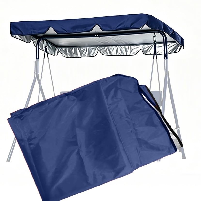 Toldo de repuesto para balancín contra lonas rotas con tejido impermeable azul de 249x185cm