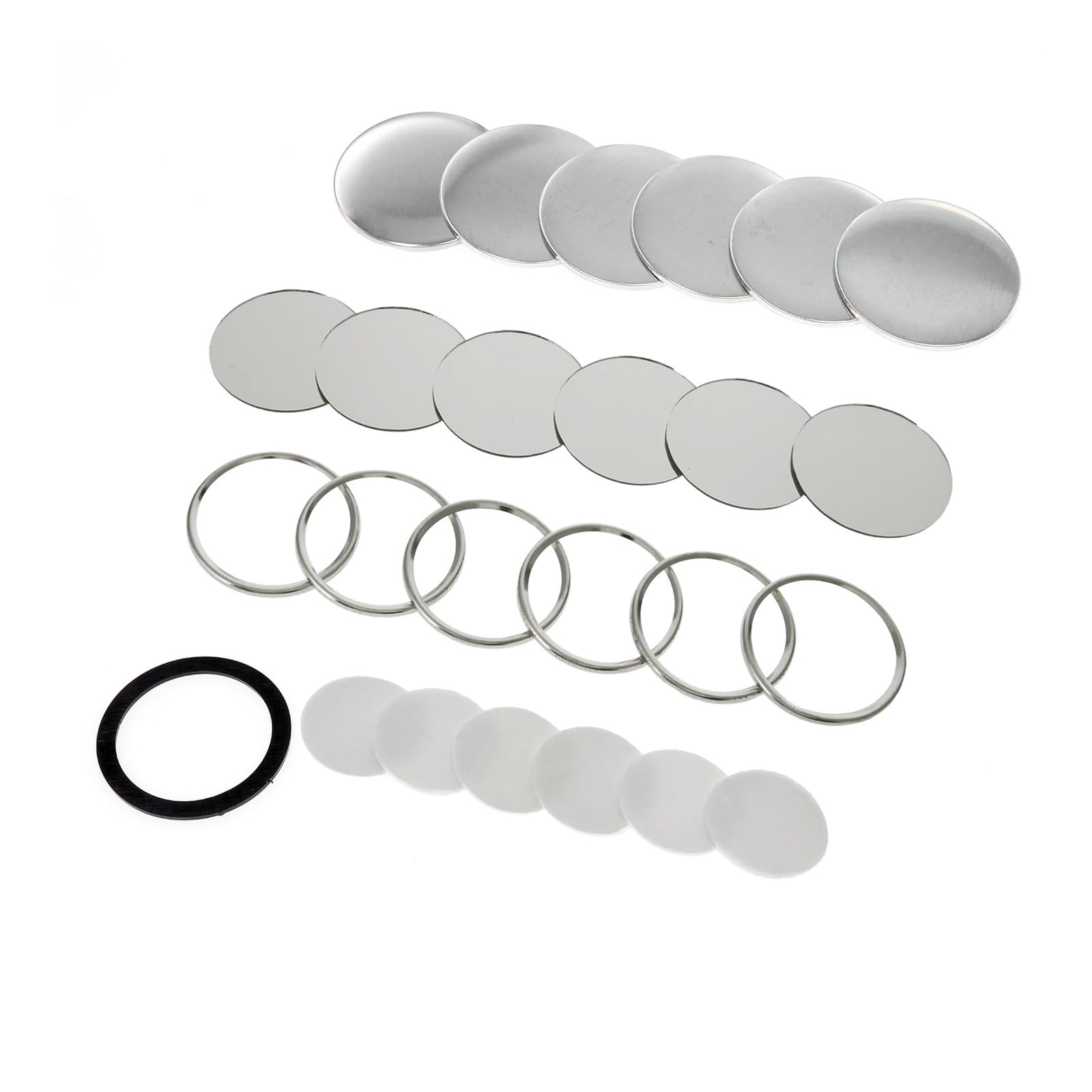 100 zestawów breloków, lusterek, pustych znaczków, przypinek, lusterek kieszonkowych, 58 mm, 75 mm, okrągłych, do majsterkowania, części do maszyn do produkcji Produkcja DIY(75mm)
