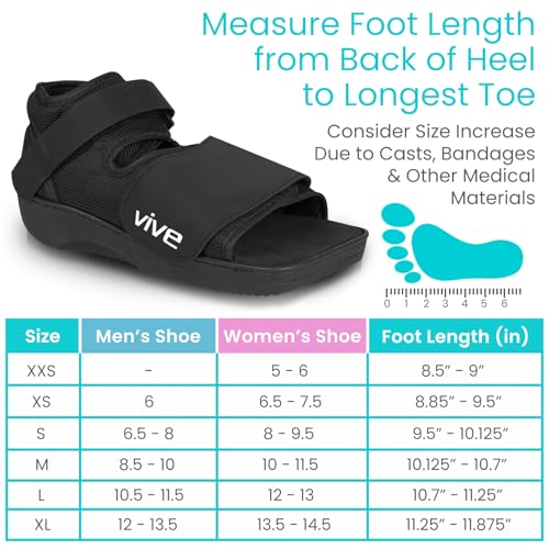 image for Vive Post Op Shoe - Lightweight Medical Walking Boot with Adjustable S