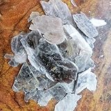Mica Flakes Large and Small Flakes, for Countertops, Flooring, Art Projects, Jewelry Making, Candles and More (White Hazel Green, 1.5' up to 3' Flakes)