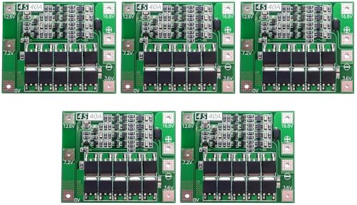 TECNOULAB 5 uds 4S 40A 14,8 V 16,8 V 18650 Placa de protección de batería de Litio BMS PCB