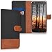 Produktbild kwmobile Hülle kompatibel mit Motorola Moto Z Play - Kunstleder Wallet Case mit Kartenfächern Stand in Schwarz Braun