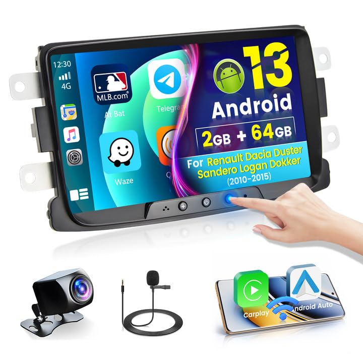 Hikity Android 13 Autoradio Für Renault Dacia - 8 Zoll Mit CarPlay & Kamera