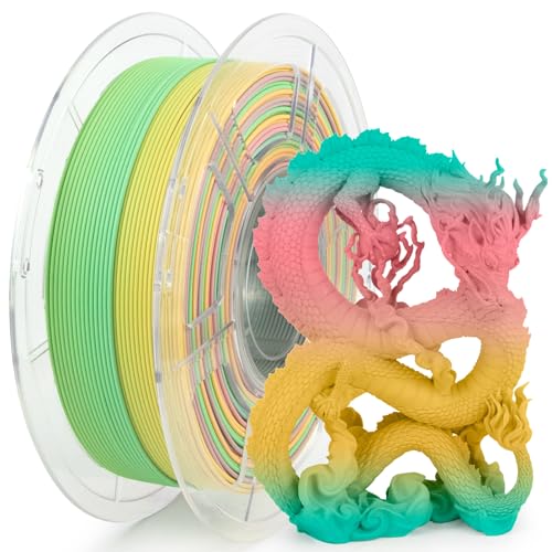 iSANMATE Matte Rainbow High Speed PLA+ Filament 1.75mm, Rapid 3D Printer Filament Suitable for Fast Printing, Supports Printing Speed 30-500 mm/s, Dimensional Accuracy +/- 0.02mm, 1KG/Spool