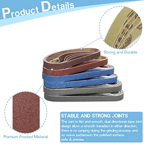 60Pcs 1/2" X 12" Knife Sharpener Sanding Belts, Holengs Replacement Belt Kit For Work Sharp Knife & Tool Sharpener Metal Polishing- 10 Belts Each Of 80/120/240/400/1000/2500 Grits #TOP3