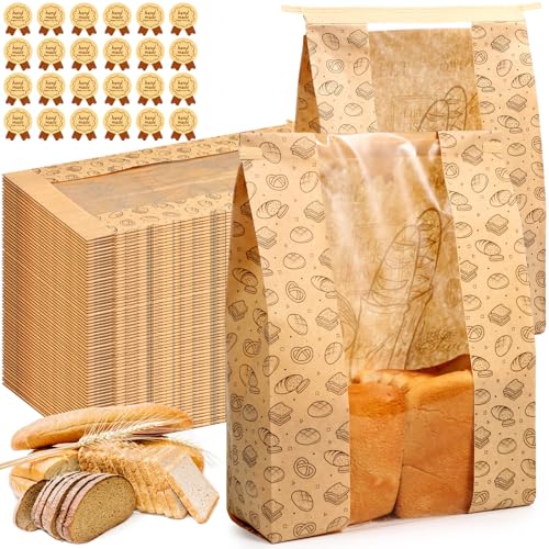 Feifeiya 150 Pack Kraft Paper Bread Bags for Homemade Sourdough