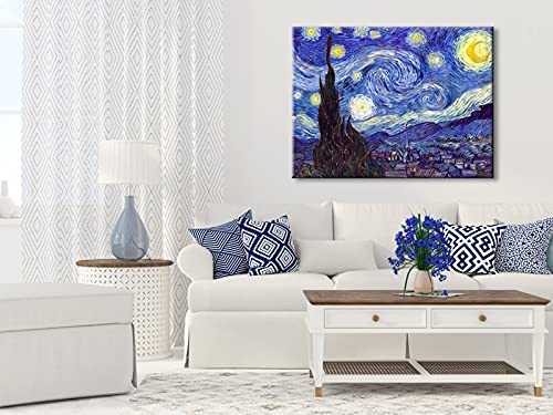 Wieco Art Classic Abstract Giclee Canvas Prints Wall Art For Living Room Home Office Decor Large Starry Night By Van Gogh Famous Artwork Modern Stretched Landscape Pictures #TOP1