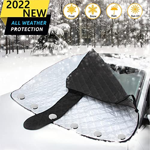 Car Windshield Snow Cover, Winter Windshield Cover For Ice Frost With Magnetic Edge, Protect In All Weather Fit Most Cars And Suv, Silver #TOP1