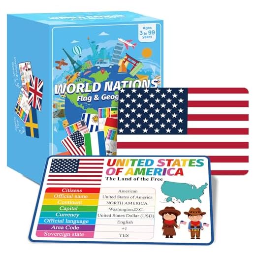 Countries of The World Flashcards Country Flag Continent Capital Language Learning Flash Cards Laminated Geography Culture Educational Cards Game Gift for Adults Family Classroom Teachers Students