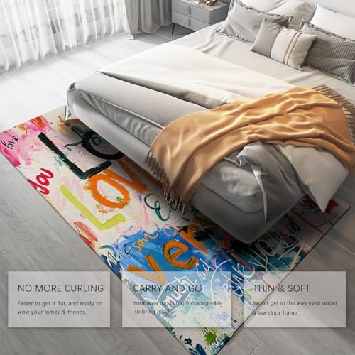 Tapis graffiti lavable 160x230cm pour transformer une chambre d'adolescent