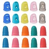 20 Stück Gummi Fingerspitzen, Fingerhut Nähen, Mehrfarbige Fingerlinge, Fingerschutz Silikon, Wiederverwendbarer Fingerhüte für Geldzählen, Schreiben, Sortieren,Saitenübung