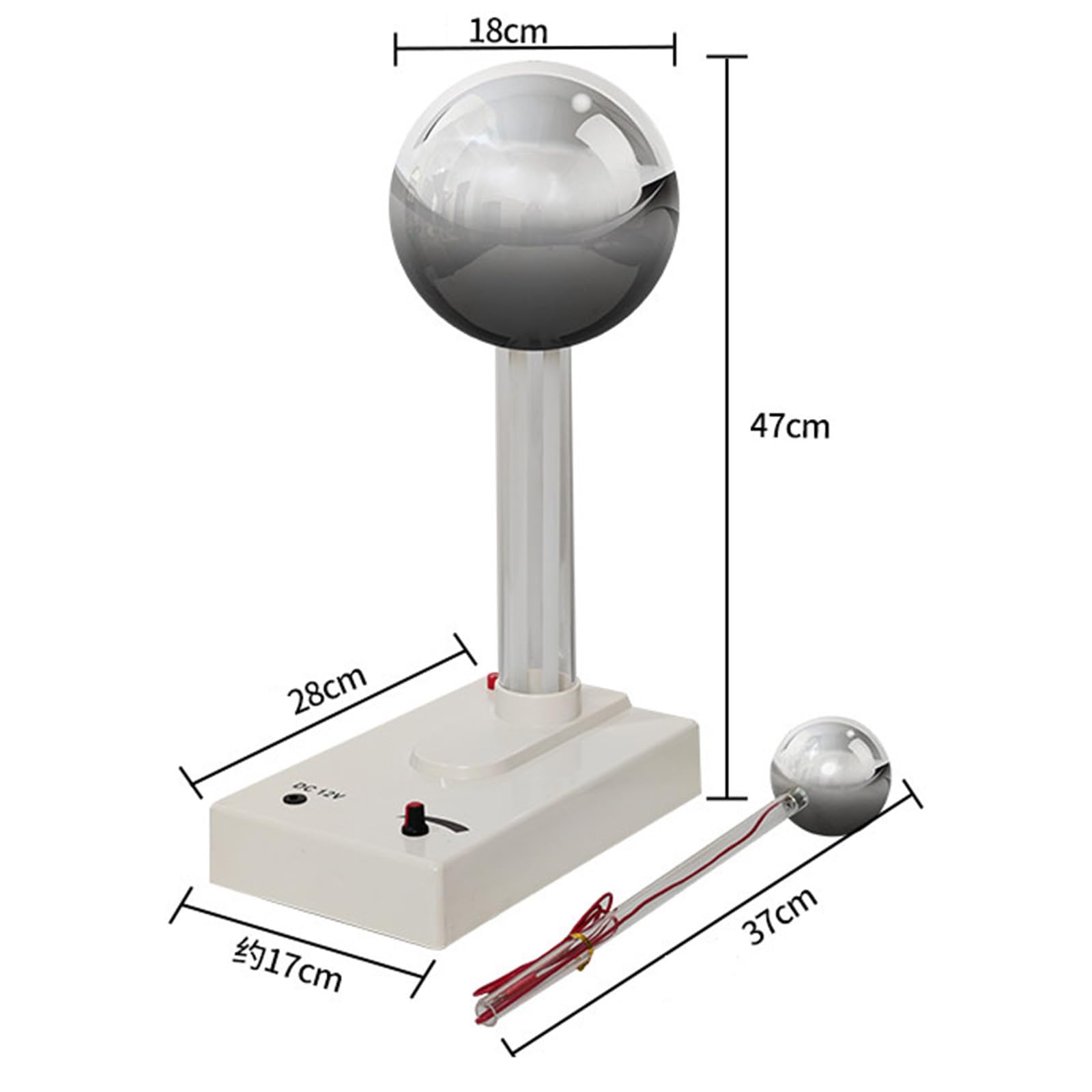 Van De Graaff - Generador para experimentos de electricidad estática, equipo de laboratorio físico con varita de descarga para demostraciones de electricidad y magnetismo