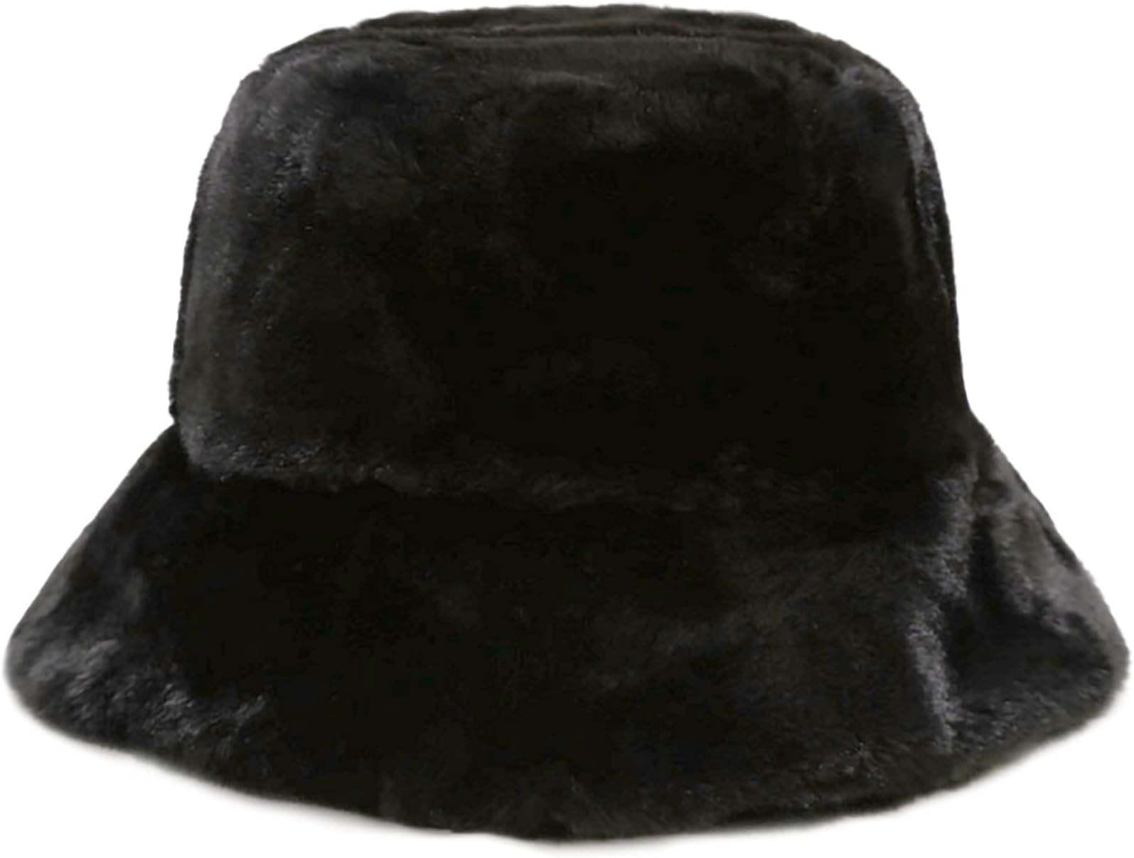 Malaxlx Winter Faux Fur Furry Bucket Hat Fluffy Fuzzy Warm Hat Plush Fisherma...