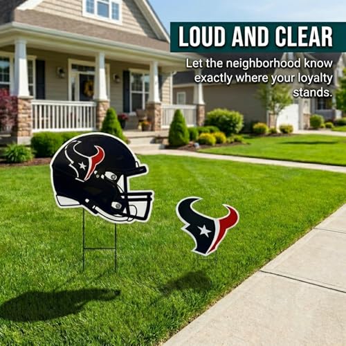 Proformance Home NFL Houston Texans Logo & Helmet 2 Pack Yard Sign Set by Proformance Home - Used condition - Image 2