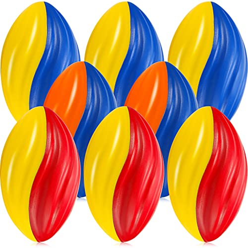 8 Pcs Mini Footballs for Kids Soft Foam Footballs Spiral Football Kids Football Mini Toy Football Spiral Foam Sports Birthday Football for Indoor and Outdoor Play for Kids(Bright Colors)
