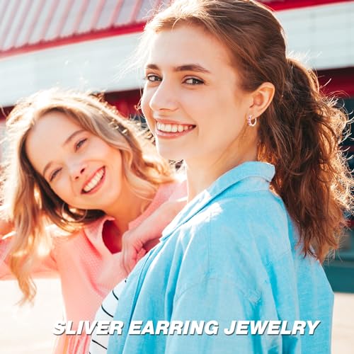 Earrings for Women, 925 Sterling Silver Hoop Earring Jewelry for Women, Colorful Cute Fashion Graduation Birthday Gifts for Teen Girls4