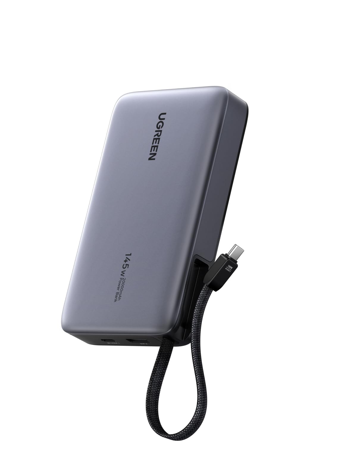Amazon | UGREEN 145W モバイルバッテリー 20000mAh USB-Cケーブル内蔵