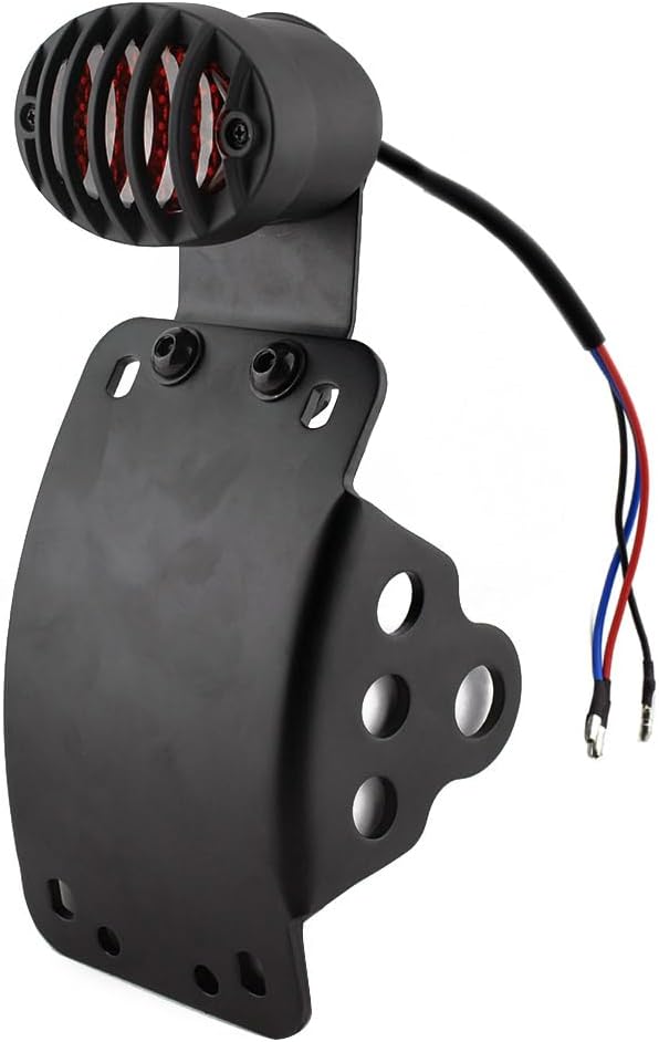 Boldness 1"/25.4mm Axle Side Mount License Plate,LED Brake With White License plate light,Compatible for Harley Sporster Bobber Chopper