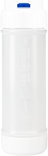 San Jamar EZ Kleen Botellas con válvulas azules para salsas gruesas, plástico, 12 onzas, color blanco, (paquete de 12)