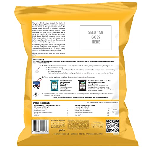 Jonathan Green (10318) Black Beauty Original Grass Seed Blend - Cool Season Lawn Seed (5 lb)
