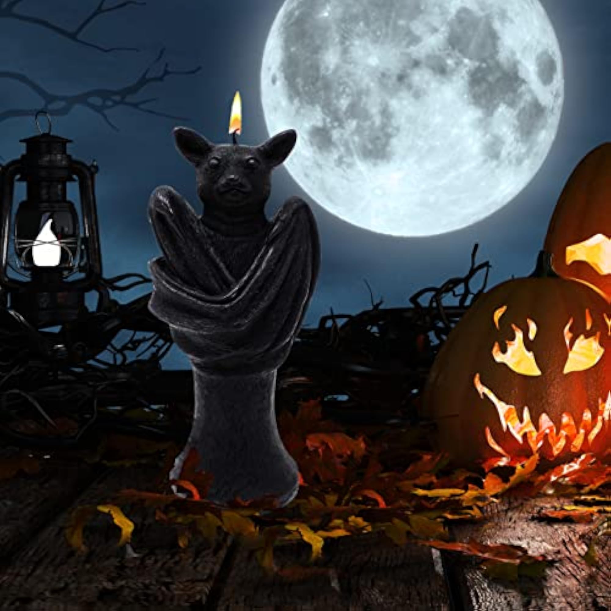 Bat Shaped Candle Decorations, Vegan Wax