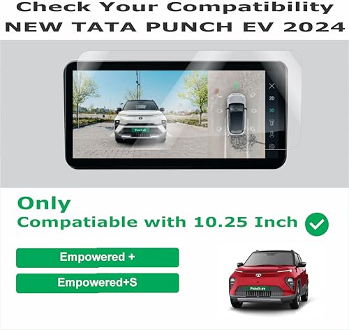 Image of OHAYO 5 Pack Screen Protector for Tata Punch EV 2024-2026 | 10.25 Inch Infotainment Display, Instrument Cluster, Steering Controls, AC Panel & Gear Knob Protection | 9H Hardness Scratch Resistant Car Display Guard | Not Tempered, Not Glass