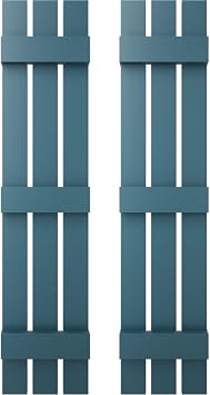 12"W x 55"H Builders Edge Shutters Per Pair, 166 - Midnight Blue