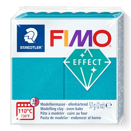 STAEDTLER FIMO Effect- Pain pâte à modeler 57 Grammes - Effet turquoise métallique - 8010-36