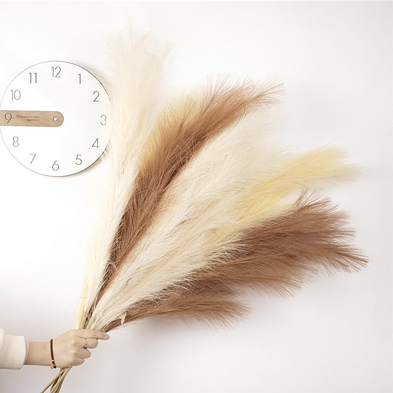 Pampas Grass Large 10pcs Reed Pampas Grass Simulation Fluffy Decor miniatura 5